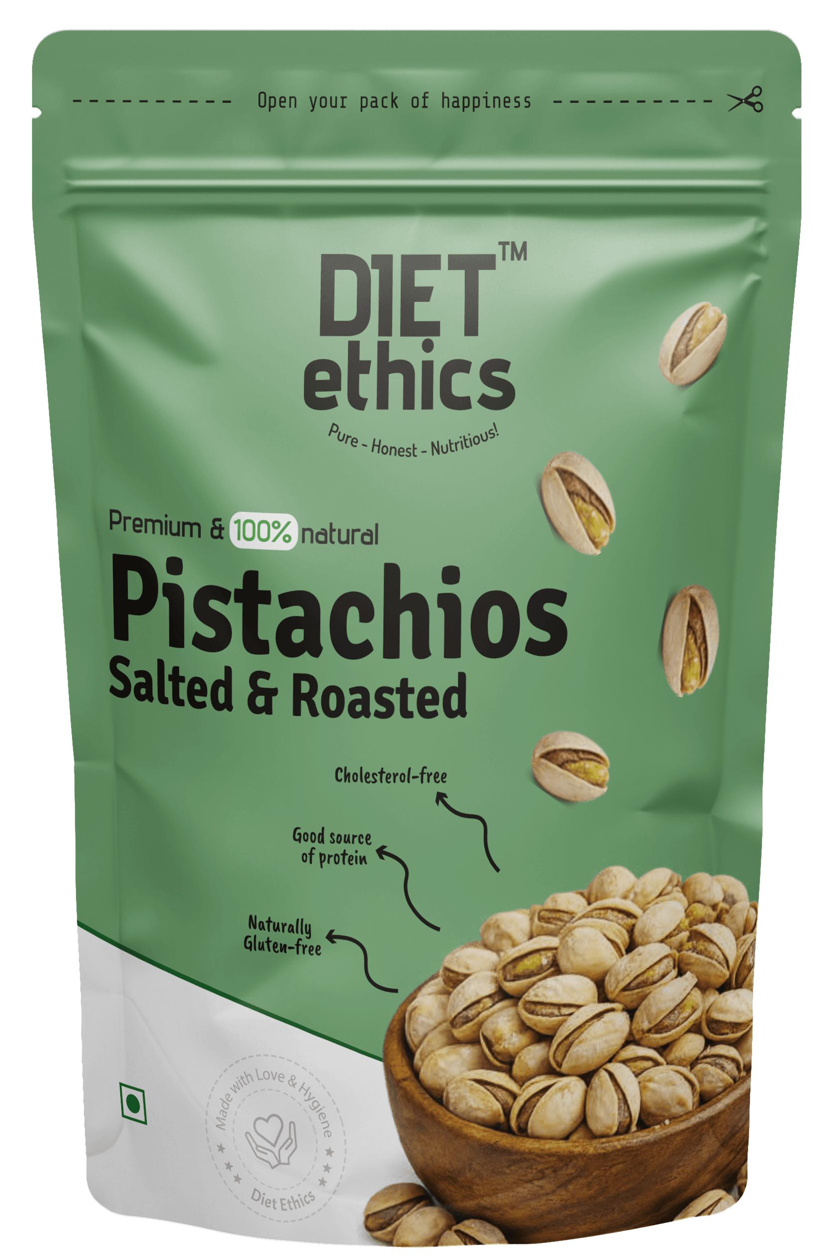 Diet Ethics American Pistachios Salted 250g – Premium roasted antioxidant-rich nuts