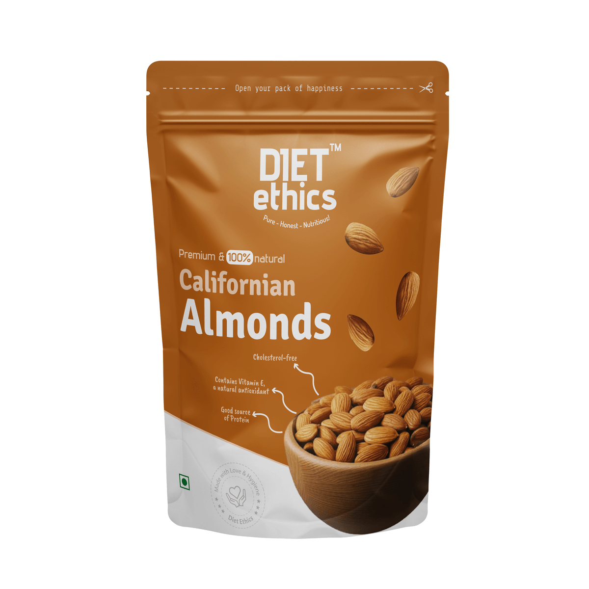 Californian Almonds 200g premium dry fruit pack