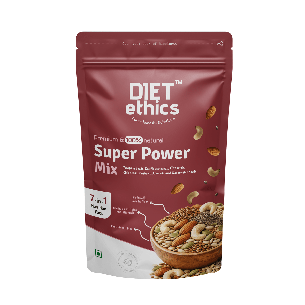 Superpower Trail Mix 200g premium dry fruit pack
